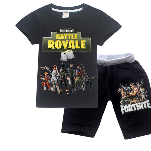 Comfy Loose Pyjama Sets Fortnite Battle Royale pijamas Big Boys Sleepwear Kid Pajamas Set Children Sports Suits Top Tees + Pants