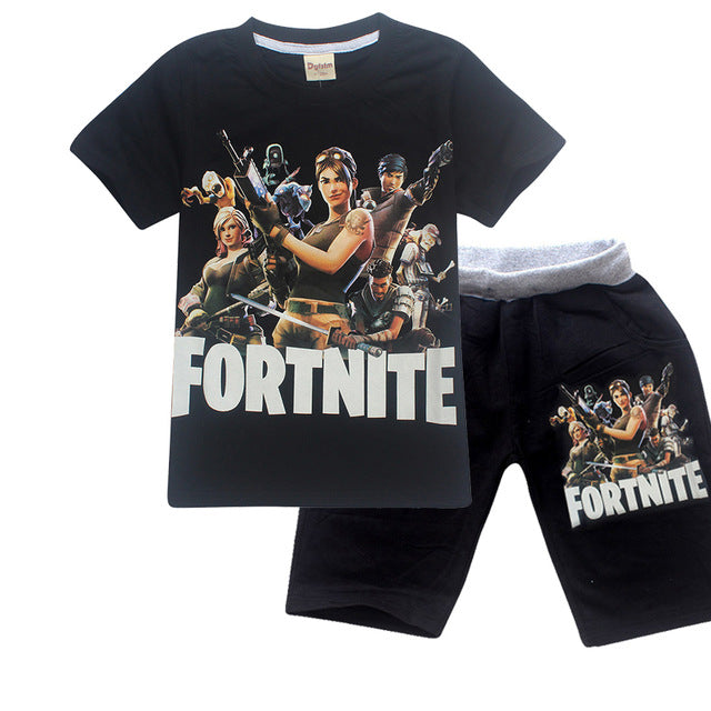 Comfy Loose Pyjama Sets Fortnite Battle Royale pijamas Big Boys Sleepwear Kid Pajamas Set Children Sports Suits Top Tees + Pants