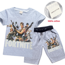 Comfy Loose Pyjama Sets Fortnite Battle Royale pijamas Big Boys Sleepwear Kid Pajamas Set Children Sports Suits Top Tees + Pants