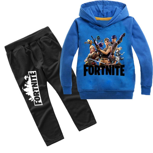 LILIGIRL Long-Sleeve Baby Children's Fortnite Print Hoodie Sweater+Pants Overalls Suit for Boys Girls Hooded Jacket Clothes Sets