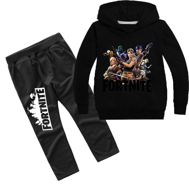 LILIGIRL Long-Sleeve Baby Children's Fortnite Print Hoodie Sweater+Pants Overalls Suit for Boys Girls Hooded Jacket Clothes Sets