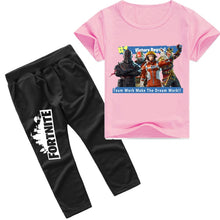 LILIGIRL Teenager Boys Fashion Short-Sleeve Fortnite Print T-Shirts+Pant Overalls Suit for Girls Baby Cotton Tops Clothes Sets