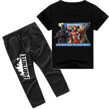 LILIGIRL Teenager Boys Fashion Short-Sleeve Fortnite Print T-Shirts+Pant Overalls Suit for Girls Baby Cotton Tops Clothes Sets