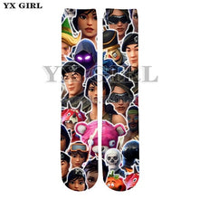 YX GIRL Harajuku Funny Ankle Sock Men's 3D Fortnite Socks Men/Women Crew Socks Print Casual Thick Socks Drop Shipping
