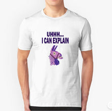 Pkorli Fashion Game Fortnite T-Shirt Men Funny Print Lama T Shirt Male Creative Cool Homme Animal Tshirts Men Tops Clothing Plus