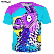 Harajuku Game Fortnite Lama Print 3D T shirt Men/Women Hip Hop Streetwear Tshirt 2018 Summer Boys Kawaii Purple T-shirt Clothes