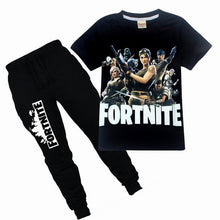 Dgfstm 5-13Years Cartoon Fortnite Boy Child Clothes Suits Summer Boy Set T Shirt+Long Pants Children's Suits for Boys Kids Sets